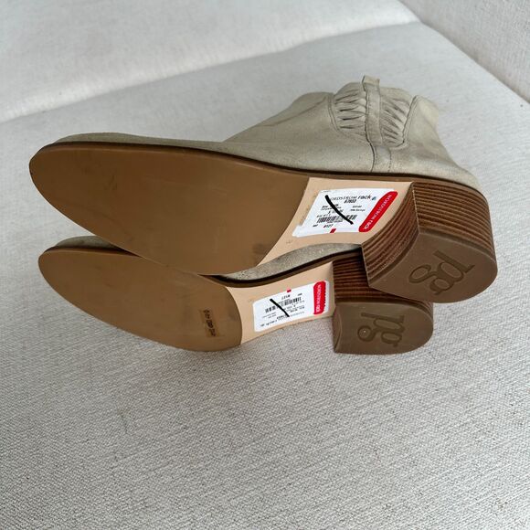 Paul Green Designer Suede Ankle Booties Beige Women's Size US 10 New $520 - Picture 5 of 11